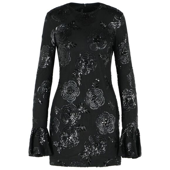 Rotate Black Polyester Mini Dress Women - Picture 1 of 3